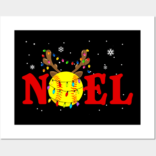 Softball Noel T-Shirt Christmas Gift Posters and Art